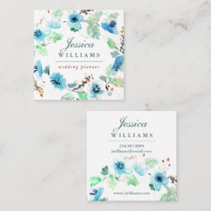 Cuadrada Tarjeta de visita floral de la guirnalda de la