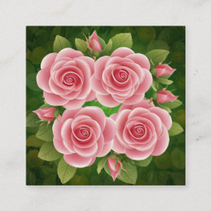 Cuadrada Tarjeta de visita Floral Rosa