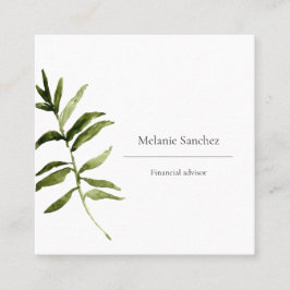Cuadrada Tarjeta de visita floral simple del verdor