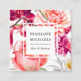 Cuadrada Tarjeta de visita Floral Square en bonito y colori