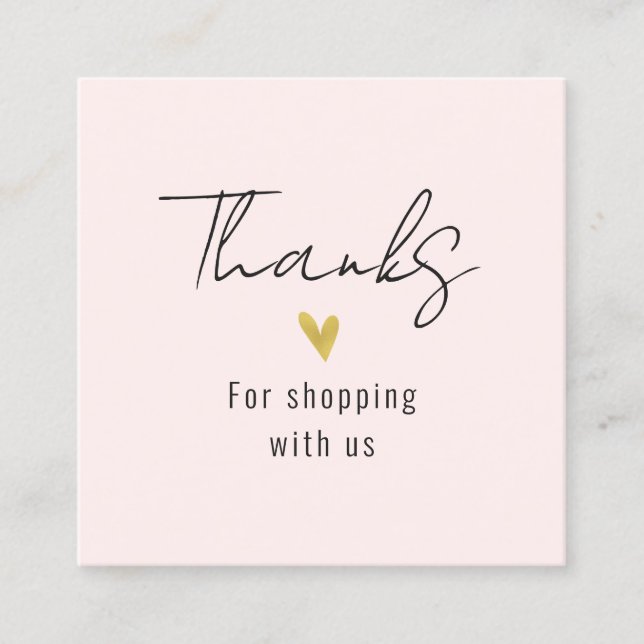 Cuadrada Tarjeta de visita Gold Heart Square (Anverso)