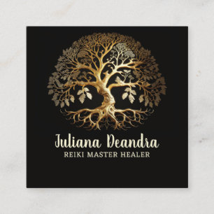 Cuadrada Tarjeta de visita Golden Tree of Life Square