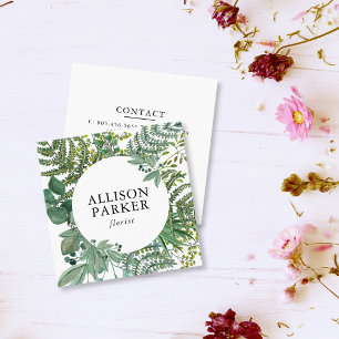 Cuadrada Tarjeta de visita Green Leaves Floriser Gardener