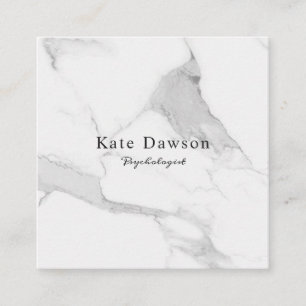 Cuadrada Tarjeta de visita Grey White Marble Business Card