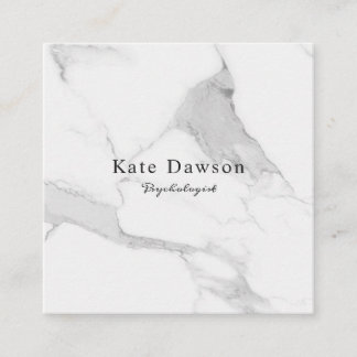 Cuadrada Tarjeta de visita Grey White Marble Business Card