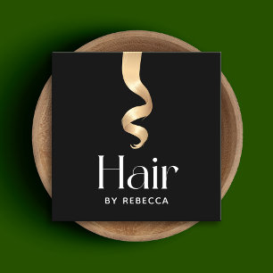 Cuadrada Tarjeta de visita Hair Stylist Blonde Hair Square