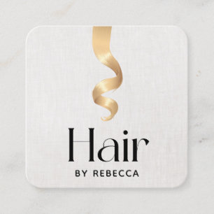 Cuadrada Tarjeta de visita Hair Stylist Blonde Hair Square