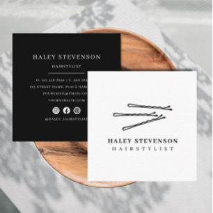 Cuadrada Tarjeta de visita Hairstylist minimalista de Moda 