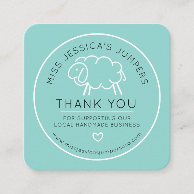 Cuadrada Tarjeta de visita Ideal para artículos de punto ca (Anverso)