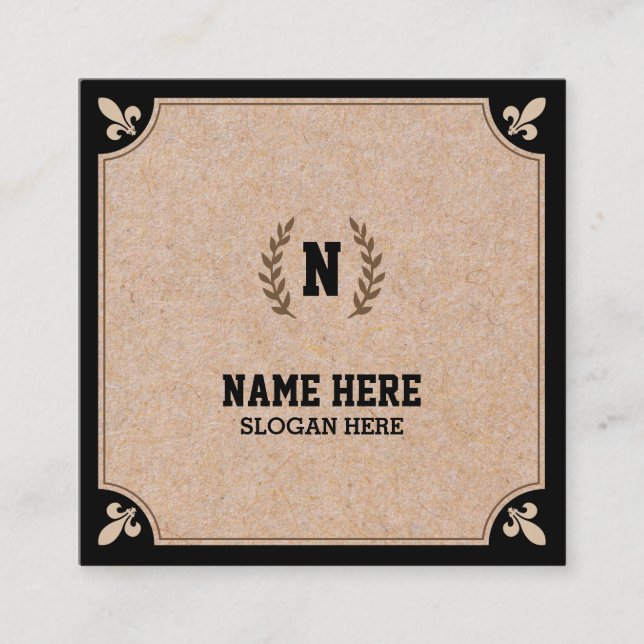 Cuadrada Tarjeta de visita IMPRESA Kraft de lujo de la (Anverso)