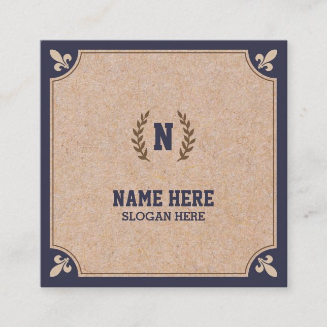 Cuadrada Tarjeta de visita IMPRESA Kraft de lujo del (Anverso)