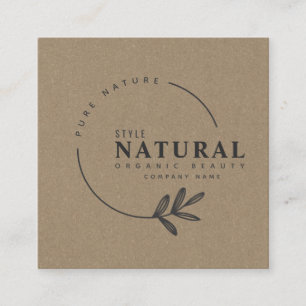 Cuadrada Tarjeta de visita Leaf Organic Beauty Square