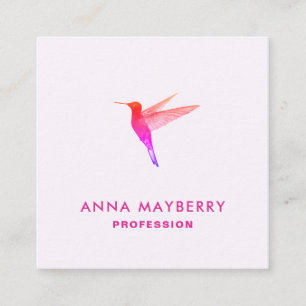 Cuadrada Tarjeta de visita Light Pink Hummingbird Square