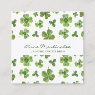 Cuadrada Tarjeta de visita Lucky Four Leaf Clover Square