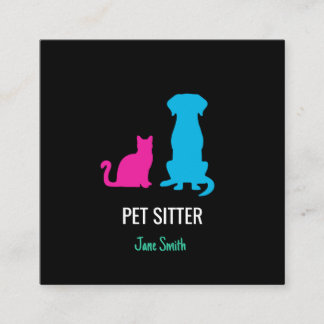 Cuadrada Tarjeta de visita mascota/Mascota