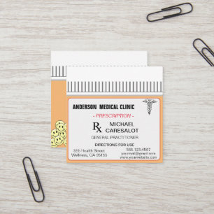 Cuadrada Tarjeta de visita médica de receta conmemorativa