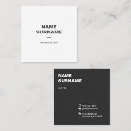 Cuadrada Tarjeta de visita mínima profesional del cuadrado