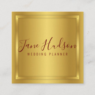 Cuadrada Tarjeta de visita minimalista dorada elegante edit