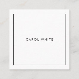 Cuadrada Tarjeta de visita Modern Black White Business Card