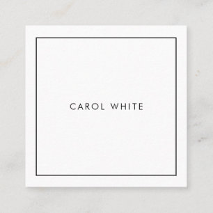 Cuadrada Tarjeta de visita Modern Black White Business Card