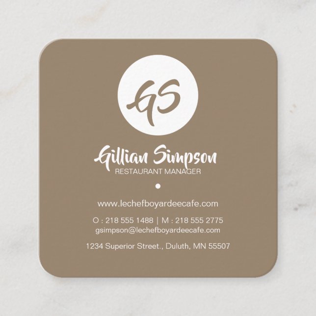 Cuadrada Tarjeta de visita moderna bonita del estampado de (Anverso)