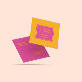 Cuadrada Tarjeta de visita Naranja rosa