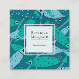 Cuadrada Tarjeta de visita Naumming Fish Travel