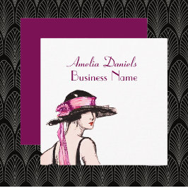 Cuadrada Tarjeta de visita para Chica Flapper de la época d
