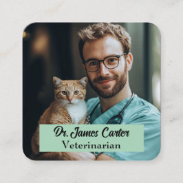 Cuadrada Tarjeta de visita para veteranos de personalizable
