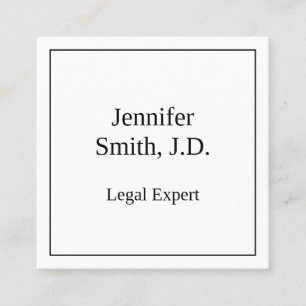 Cuadrada Tarjeta de visita profesional clásica y legal