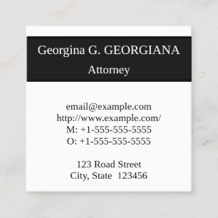 Cuadrada Tarjeta de visita profesional de derecho clásico