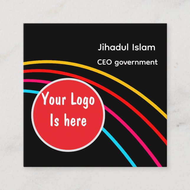 Cuadrada Tarjeta de visita profesional personalizada (Anverso)