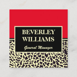 Cuadrada Tarjeta de visita profesional Red Leopard
