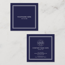 Cuadrada Tarjeta de visita profesional Sleek Navy Square