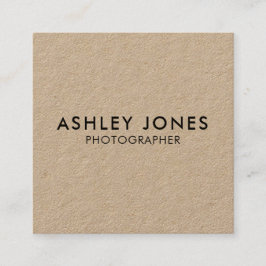 Cuadrada Tarjeta de visita QR Kraft Minimalista moderna