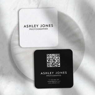 Cuadrada Tarjeta de visita QR Minimalista moderna