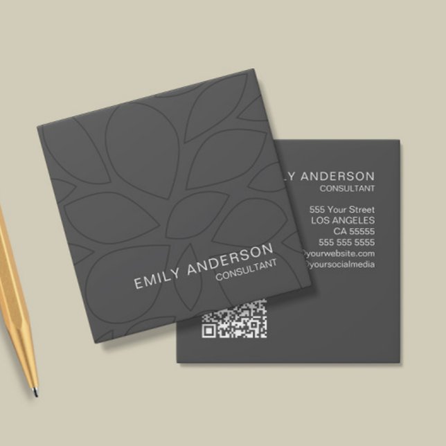 Cuadrada Tarjeta de visita QR personalizada profesional mod (Create your own Professional Business Card by MINTIC DESIGN STUDIO)