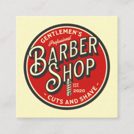 Cuadrada Tarjeta de visita Retro Barbershop