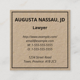 Cuadrada Tarjeta de visita simple y mínima