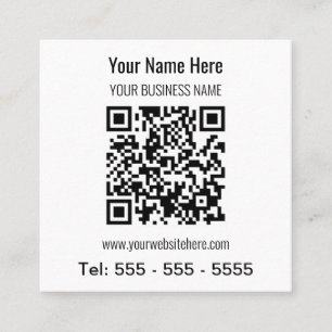Cuadrada Tarjeta de visita simple y moderna con código QR S