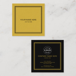 Cuadrada Tarjeta de visita Sleek Black and Gold Square
