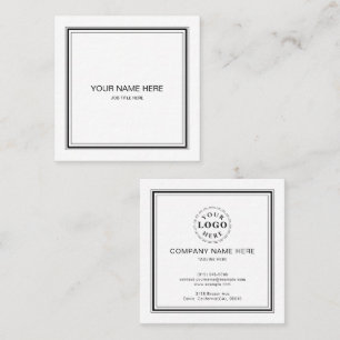 Cuadrada Tarjeta de visita Sleek Black and White Square