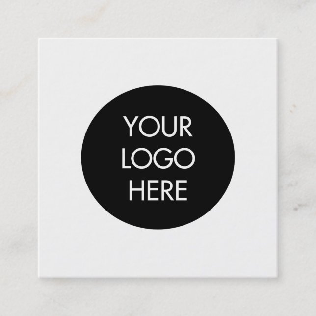 Cuadrada Tarjeta de visita social blanco y negro simple de (Anverso)