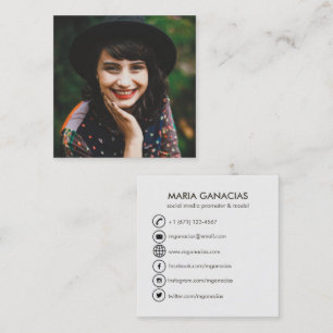 Cuadrada Tarjeta de visita social de los medios de la foto