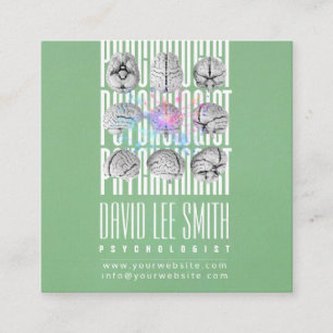 Cuadrada Tarjeta de visita tipográfica de psicólogo
