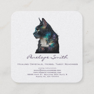 Cuadrada Tarjeta de visita Watercolor Cat Square