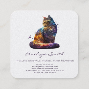 Cuadrada Tarjeta de visita Watercolor Cat Square