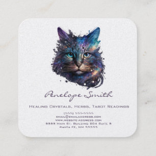 Cuadrada Tarjeta de visita Watercolor Cat Square