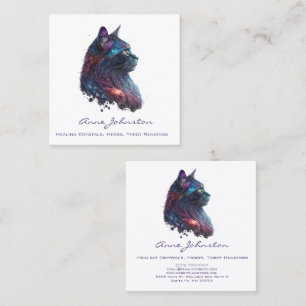 Cuadrada Tarjeta de visita Watercolor Kitty Square