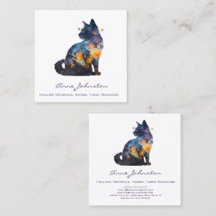 Cuadrada Tarjeta de visita Watercolor Kitty Square